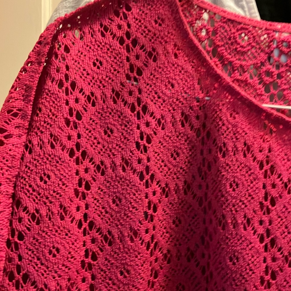 Vibrant Pink Crochet Top. 24” across chest under arms